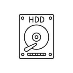 HDD disk icon. High quality black vector illustration..