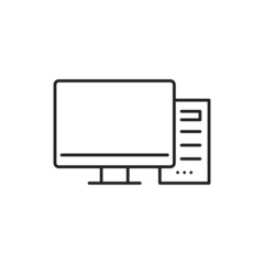 Desktop computer icon. High quality black vector illustration..