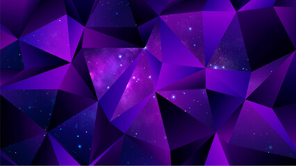 Trendy polygonal space background. Colorful geometric galaxy illustration © WhataWin