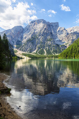 Obraz na płótnie Canvas Lago di Braies, beautiful lake in the Dolomites