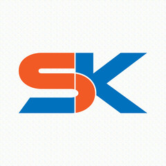 SK Letter Logo Design Template Vector
