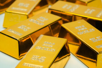 Gold bars 200 grams, business and finance concept.
