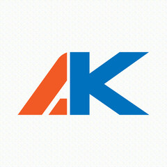 AK Letter Logo Design Template Vector