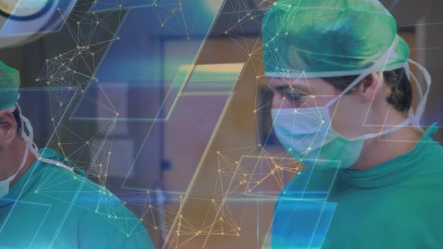 Animation of data processing over diverse surgeons during surgery