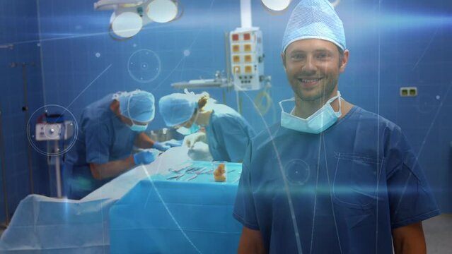 Animation of data processing over diverse surgeons during surgery