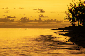 Orange suset on the tropical island