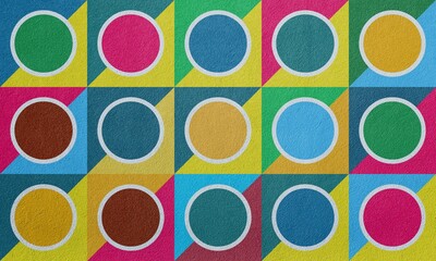 Wall background geometric wallpaper with eye-catching tones for corporate use