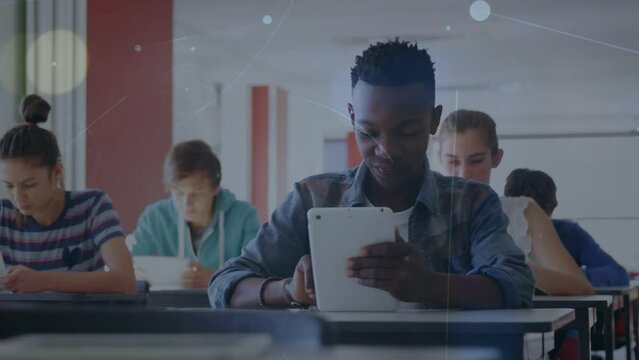 Animation of connections over class of diverse pupils using tablets at school