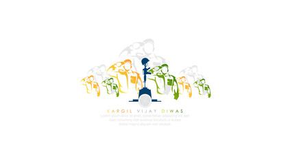 Kargil Vijay-illustration of abstract concept for Kargil Vijay Diwas, banner or poster.26 JULY