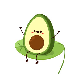 Avocado character design. avocado on white background.