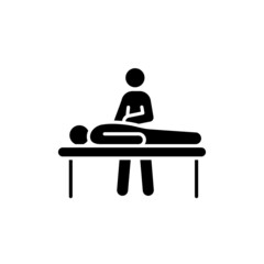 Massage procedure line color icon. Physiotherapy, acupuncture.