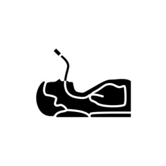 Bronchoscopy line icon. Isolated vector element.