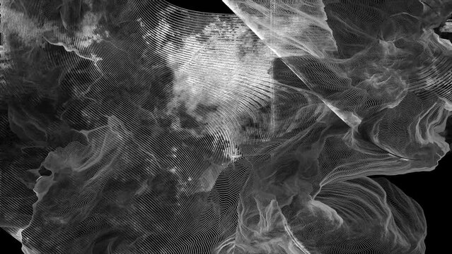 Animated topographical design on a black background.