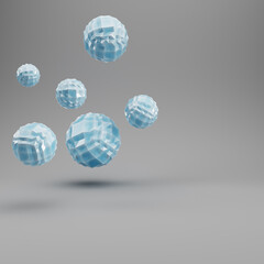 Abstract geometric shapes on gray background with copy space