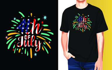 Happy 4th of July Independence day T-Shirt Design.