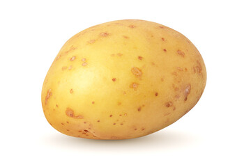 Whole potato isolated on white background.