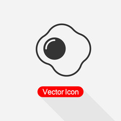 Fried Egg Icon Vector Illustration Eps10