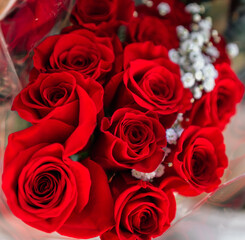 red roses bouquet beautiful cute love romantic 