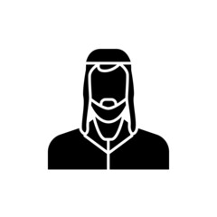 Jew in a hat line color icon. Isolated vector element.