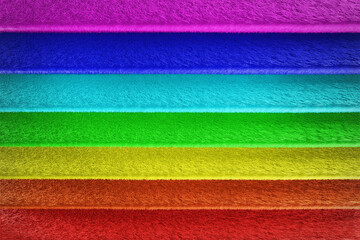 abstract rainbow background, furry fluffy red, orange, yellow, green, blue, blue, purple stripes, lgbt concept, 3d rendering in the form of a ladder