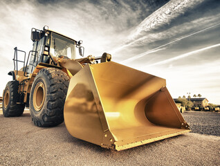 Bulldozer on construction site