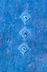 Abstract Metal With Blue Weathered Paint