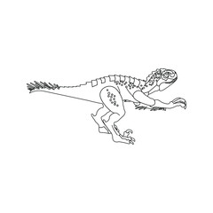 Scorpios Rex Line Colouring Book. Vector Illustration of Nature Dinosaur Animal.
