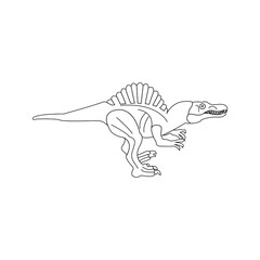 Fototapeta na wymiar Spinosaurus Line Colouring Book. Vector Illustration of Nature Dinosaur Animal.
