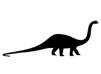 The silhouette of a dinosaur. Vector illustration isolated on a white background.