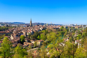 Fototapeta na wymiar View of the old town of Bern in Switzerland