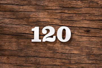 Number 120 - piece on rustic wood background