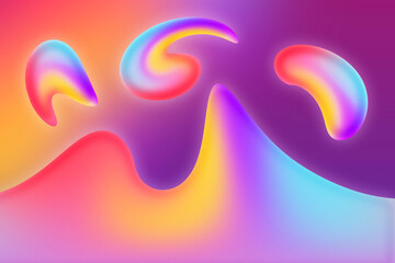 Abstract Swirly Neon Background
