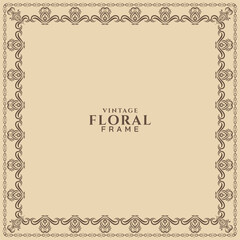 Elegant vintage floral frame decorative background