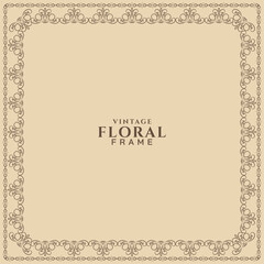 Elegant vintage floral frame decorative background