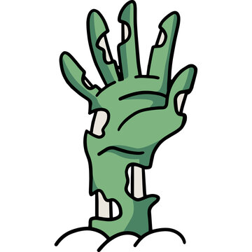 Zombie Hand Halloween Cartoon Colored Clipart 