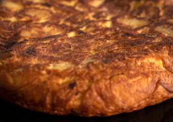 detail of a Spanish potato omelette
