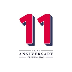 11 Years Anniversary Celebration Vector Template Design Illustration