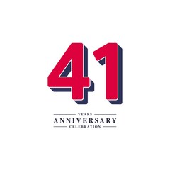 41 Years Anniversary Celebration Vector Template Design Illustration