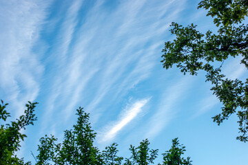 sky and cloudsblue sky with clouds, nacka, sverige, sweden,stockholm