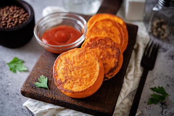 Sweet potato lentil fritters