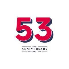 53 Years Anniversary Celebration Vector Template Design Illustration
