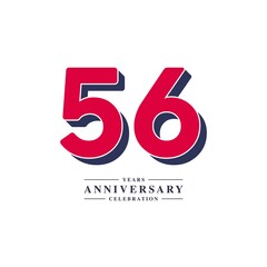 56 Years Anniversary Celebration Vector Template Design Illustration