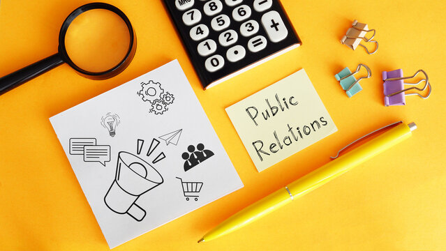 Public relations is shown using the text