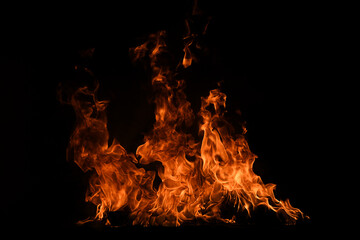 Blaze burning fire flame on art texture background.