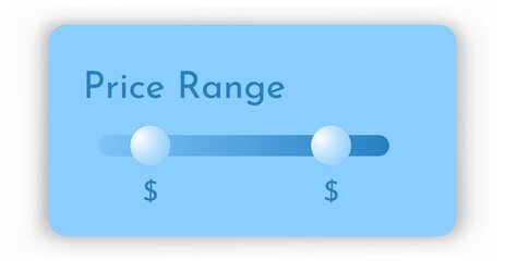 Price range filter Vector illustration  in modern style for your ui ux design concept