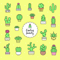 Cactus icon set