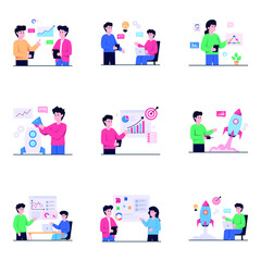 Pack of Launch Flat Illustrations

