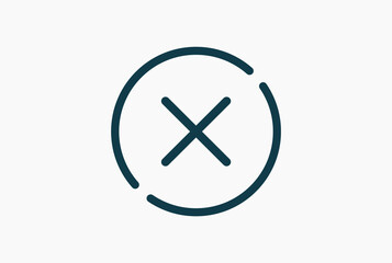 X or deny icon. Cross symbol. False emblem. Close vector icon. Delete symbol. Modern, simple, flat, line cancel icon vector illustration for website, mobile application, business presentation, UI UX
