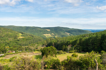 Fototapeta na wymiar A view of the countryside (Carapina region) in Sao Francisco de Paula, Brazil