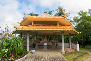 Structure housing the 21 Tara statues at the Khadro Ling Buddhist Temple in Tres Coroas, Brazil